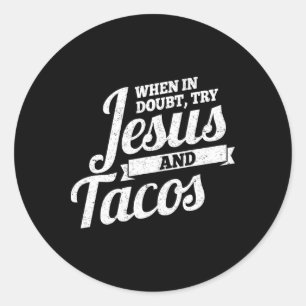 Adesivo Redondo Jesus E Tacos Cinco Mexicanos De Mayo