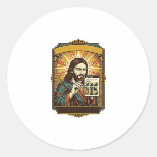 Adesivo Redondo Jesus Escadas Embaçadas Teste Captcha Segurança Te