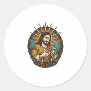 Adesivo Redondo Jesus Esmagou a Unidade Flash USB Perda de Dados H