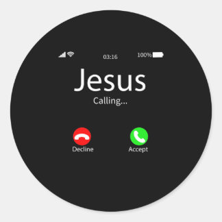 Adesivo Redondo Jesus Está Chamando Cristão