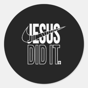 Adesivo Redondo Jesus Fez Ele Ressuscitou Cruz Cristã Religiosa