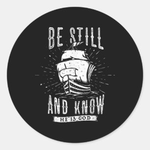 Adesivo Redondo Jesus Fique E Saiba Que Sou Deus Cristão Bi