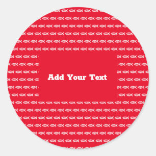 Adesivo Redondo Jesus Fish Christian ichthys Símbolo