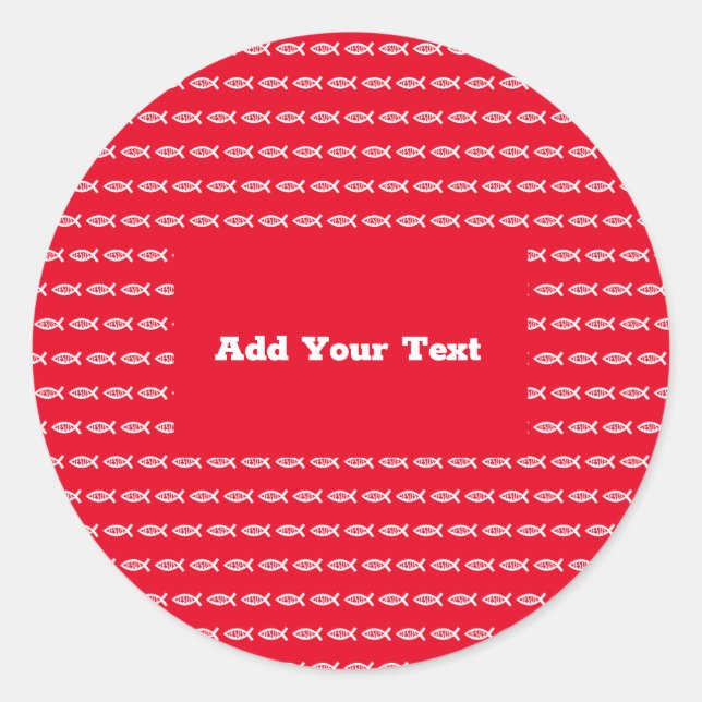 Adesivo Redondo Jesus Fish Christian ichthys Símbolo (Frente)