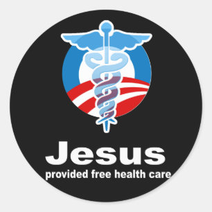 Adesivo Redondo Jesus forneceu cuidados médicos livres