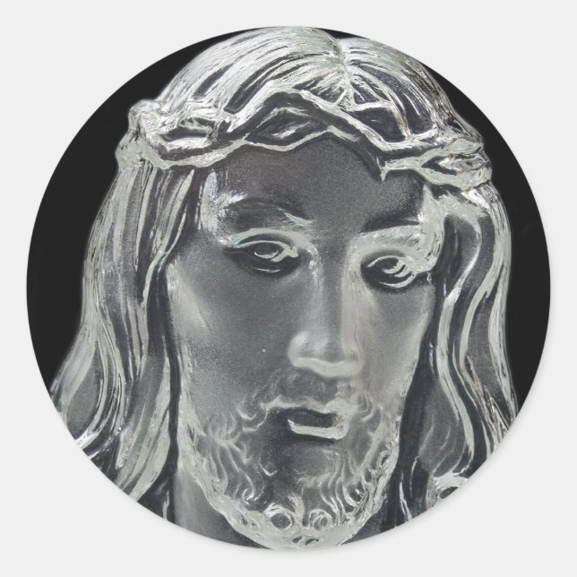 Adesivo Redondo Jesus imagem B&W (Frente)