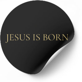 Adesivo Redondo JESUS IS BORN Minimalist Christmas Sticker 