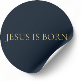 Adesivo Redondo JESUS IS BORN – Navy Minimal Christmas Sticker 