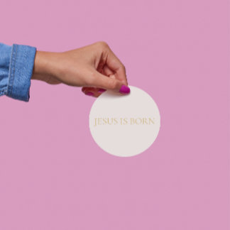 Adesivo Redondo Jesus Is Born Sticker #2
