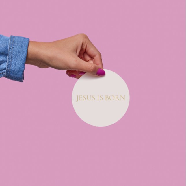 Adesivo Redondo Jesus Is Born Sticker #2 (Criador carregado)