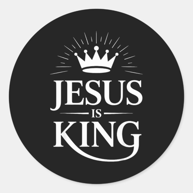 Adesivo Redondo Jesus Is King Christian  (Frente)