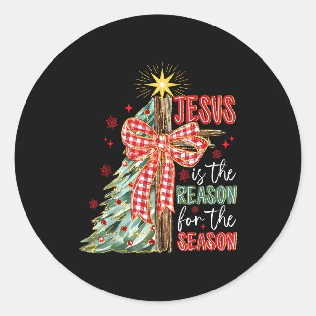 Adesivo Redondo Jesus Is The Reason For The Season Christmas Xmas  (Frente)