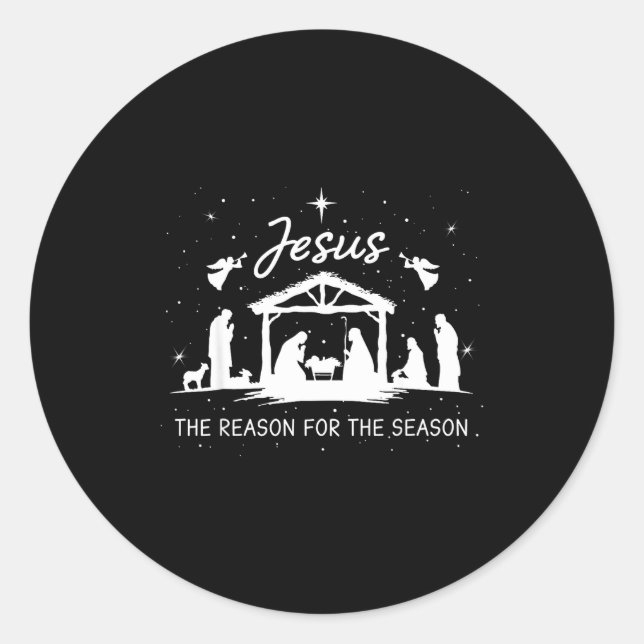 Adesivo Redondo Jesus Is The Reason For The Season Christmas Xmas  (Frente)