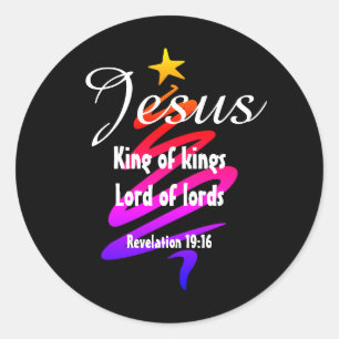 Adesivo Redondo JESUS KING OF KINGS Custom Black Modern