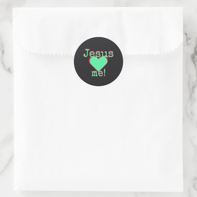 Adesivo Redondo Jesus loves me (Bolsa)