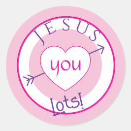 Adesivo Redondo Jesus Loves You Valentine Sticker