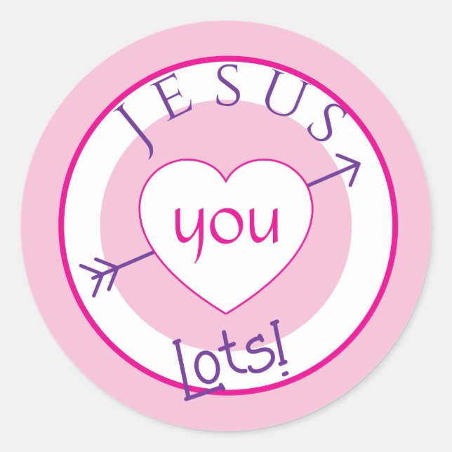 Adesivo Redondo Jesus Loves You Valentine Sticker (Frente)