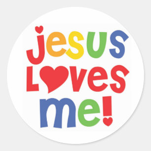 Adesivo Redondo Jesus Me Ama! - autocolante