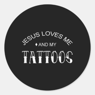 Adesivo Redondo Jesus Me Ama E Minhas Tatuagens