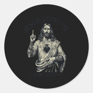 Adesivo Redondo Jesus Me Ama E Minhas Tatuagens Cristão Tatuado T