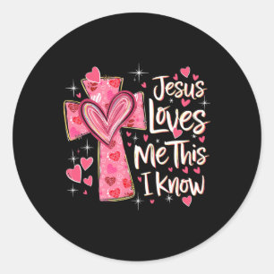 Adesivo Redondo Jesus Me Ama, Isso Eu Sei Deus Religioso Cristão