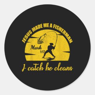 Adesivo Redondo Jesus Me Fez Um Pescador De Homens Camisa De Pesca