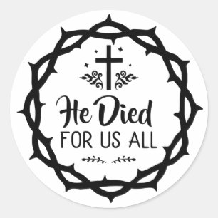 Adesivo Redondo Jesus morreu por todos nós
