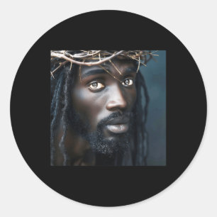 Adesivo Redondo Jesus Negro, Cristianismo, Igreja, Cristo, Jesus _