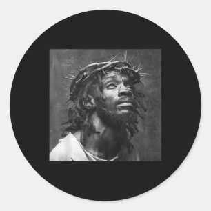 Adesivo Redondo Jesus Negro, Cristianismo, Igreja, Cristo, Jesus _