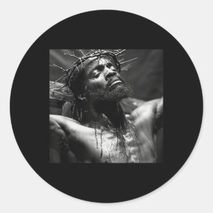 Adesivo Redondo Jesus Negro, Cristianismo, Igreja, Cristo, Jesus 1