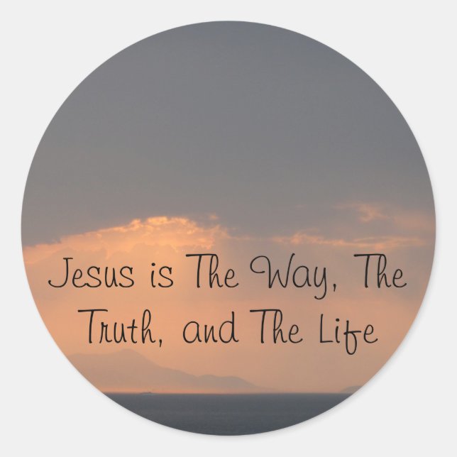 Adesivo Redondo Jesus - O caminho, a verdade e a luz (Frente)