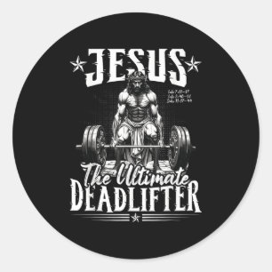 Adesivo Redondo Jesus, O Último Deadlifador Jesus Matando Ch