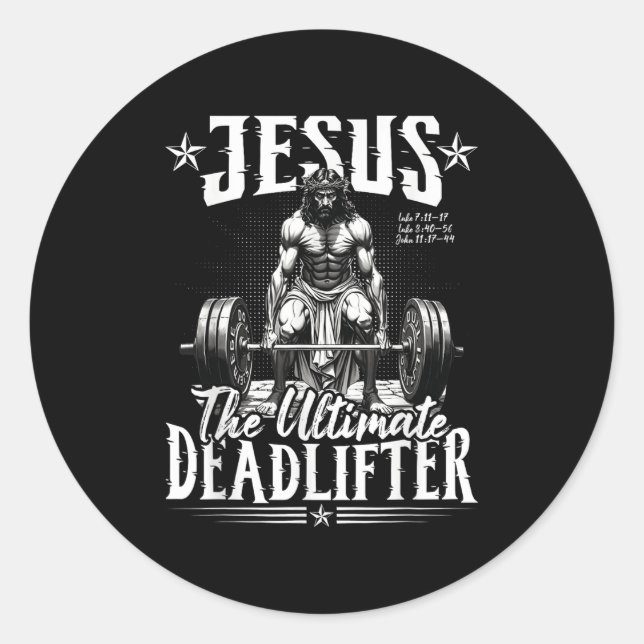 Adesivo Redondo Jesus, O Último Deadlifador Jesus Matando Ch (Frente)