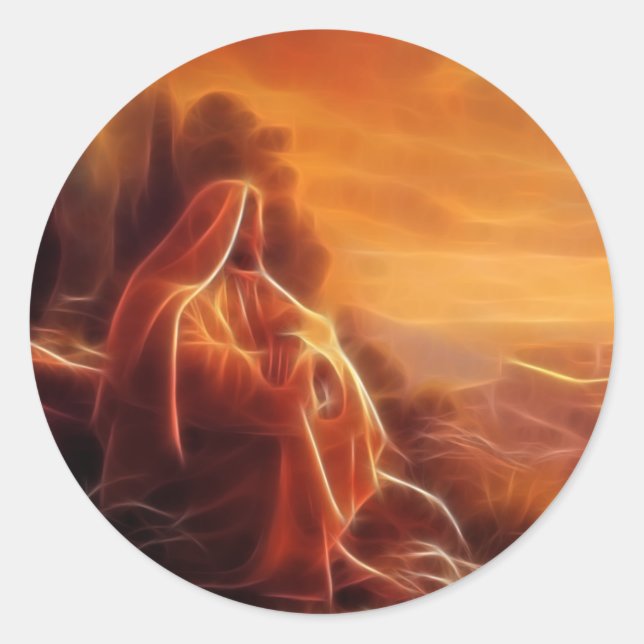 Adesivo Redondo Jesus Pensando Em Você (Frente)