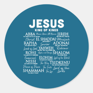 Adesivo Redondo Jesus Rei Nomes Deus Hebraico