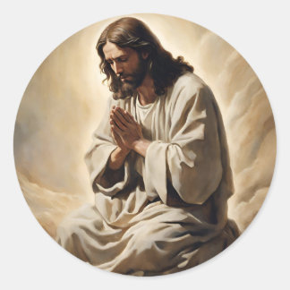 Adesivo Redondo Jesus Rezando Vinhetas