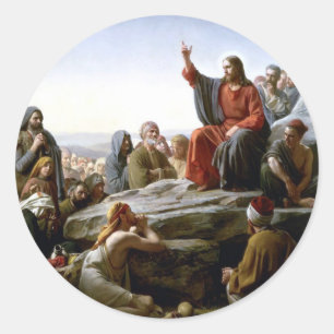Adesivo Redondo Jesus 's Sermão-em--Montagem-por-Bloch