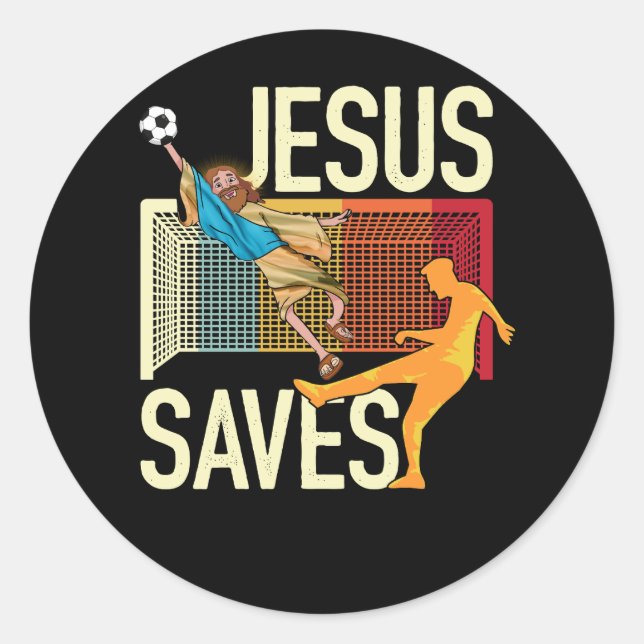Adesivo Redondo Jesus salva a fé cristã I Jesus goalk (Frente)