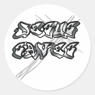 Adesivo Redondo Jesus salva cristão