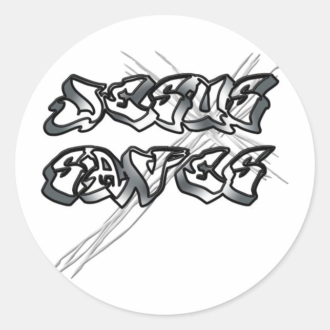 Adesivo Redondo Jesus salva cristão (Frente)