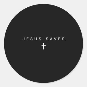 Adesivo Redondo Jesus salva Cruz Subtil Cristãos Católicos Mínimos