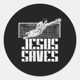 Adesivo Redondo Jesus Salva Futebol Futebol Cristiano Goleiro Gol