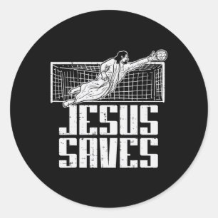 Adesivo Redondo Jesus Salva Futebol Futebolista Cristiano Goleiro