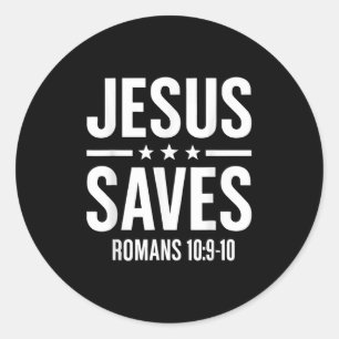 Adesivo Redondo Jesus Salva os Romanos Bíblias Verdadeiramente Hom