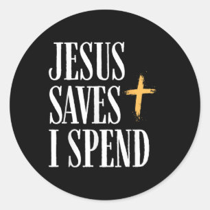 Adesivo Redondo Jesus salva que eu passo