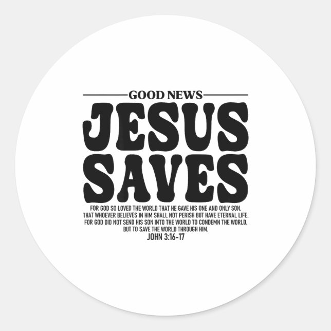 Adesivo Redondo Jesus Saves Onback Subtle Christian Minimal Religi (Frente)