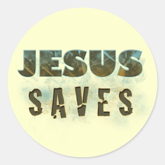 Adesivo Redondo Jesus Saves Sticker (Frente)
