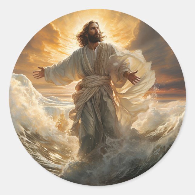 Adesivo Redondo Jesus Stickers (Frente)