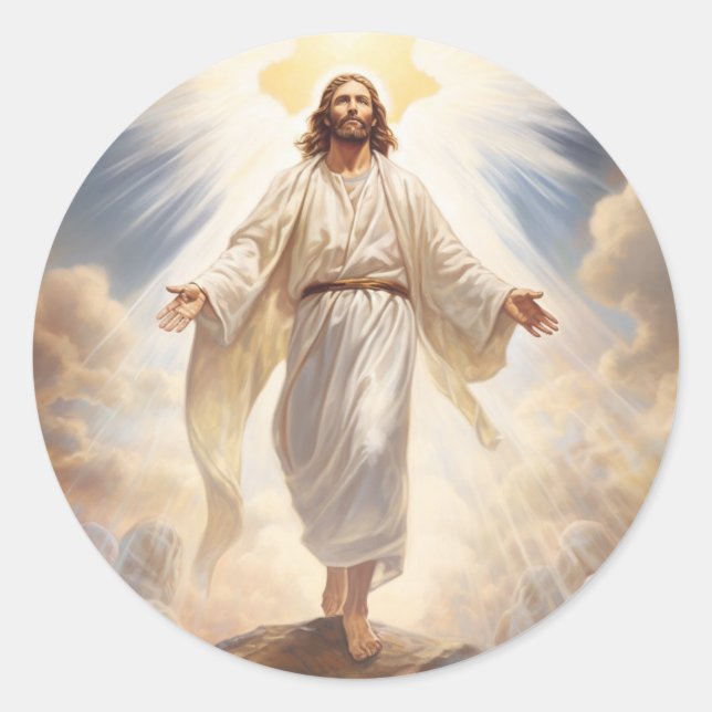 Adesivo Redondo Jesus Stickers (Frente)