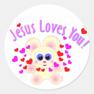 Adesivo Redondo Jesus Te Ama!